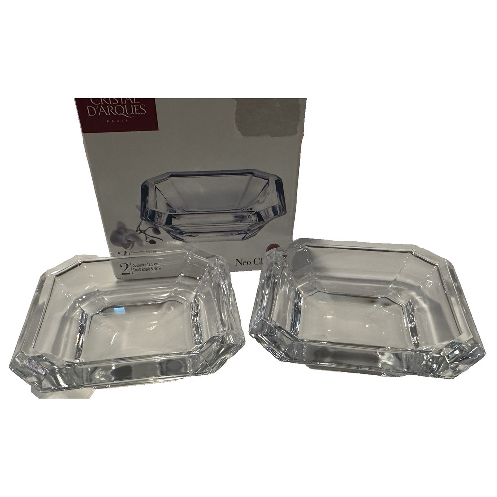 Cristal D'Arques Paris Neo Classic Lead Crystal Bowls 4.75" - Lot of 2